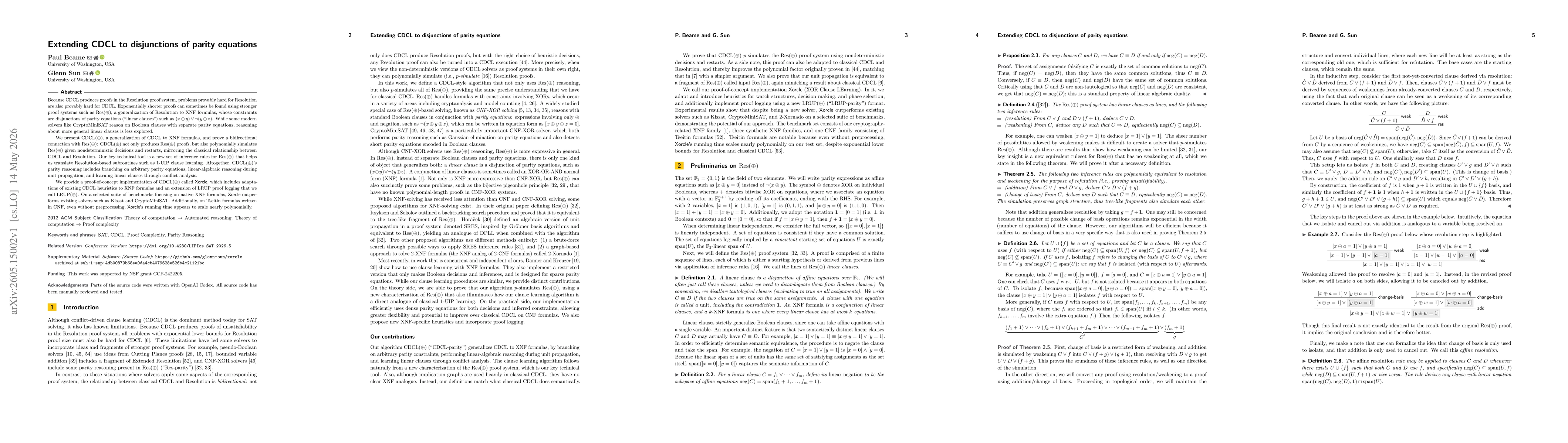 Thumbnail for Extending CDCL to disjunctions of parity equations