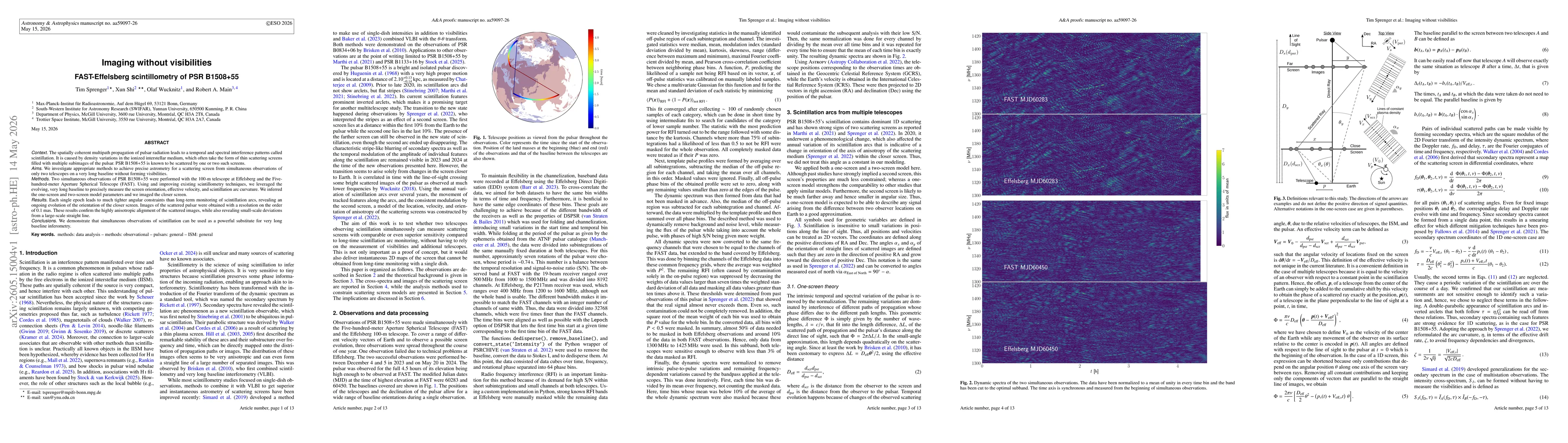 Thumbnail for Imaging without visibilities: FAST-Effelsberg scintillometry of PSR B1508+55