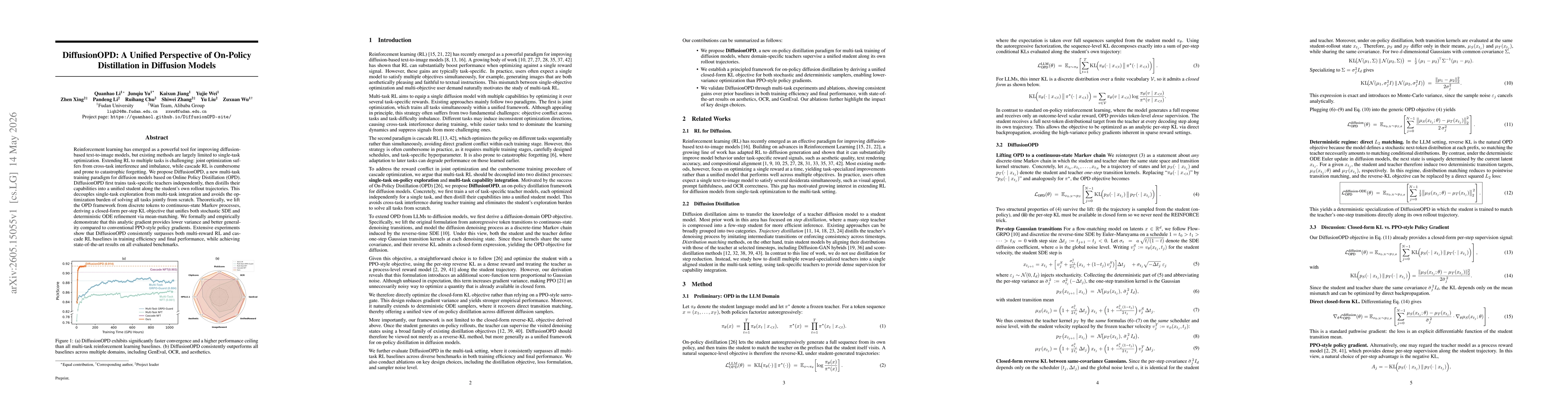 Thumbnail for DiffusionOPD: A Unified Perspective of On-Policy Distillation in Diffusion Models