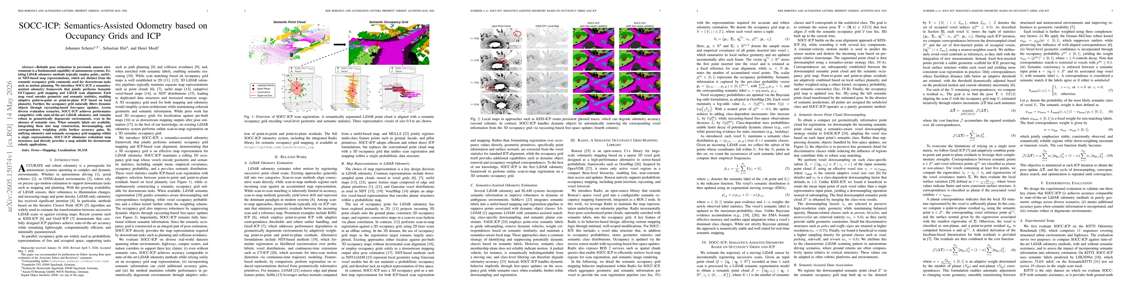 Thumbnail for SOCC-ICP: Semantics-Assisted Odometry based on Occupancy Grids and ICP