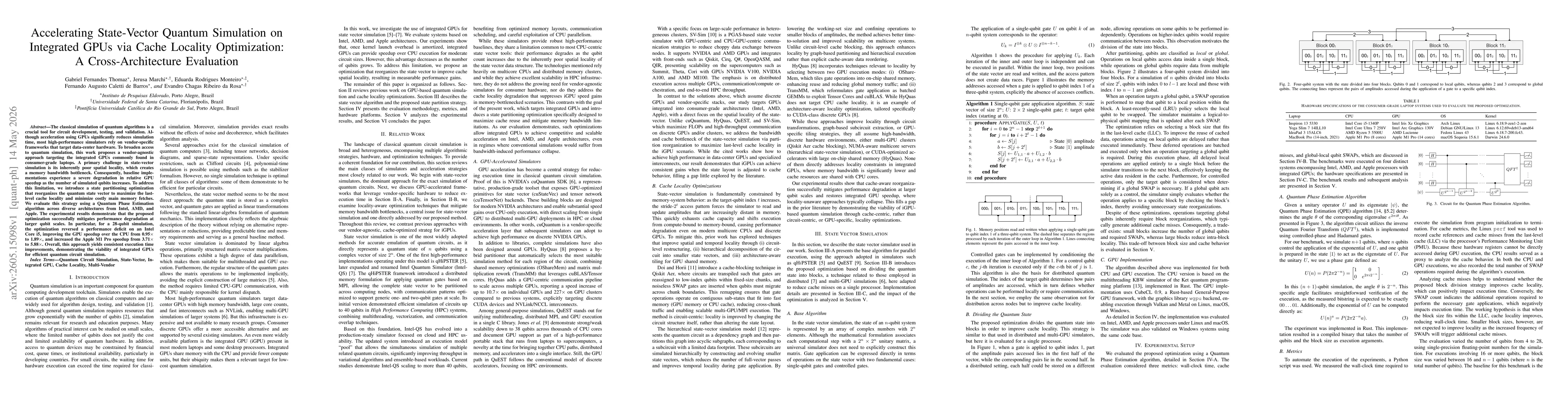 Thumbnail for Accelerating State-Vector Quantum Simulation on Integrated GPUs via Cache Locality Optimization: A Cross-Architecture Evaluation