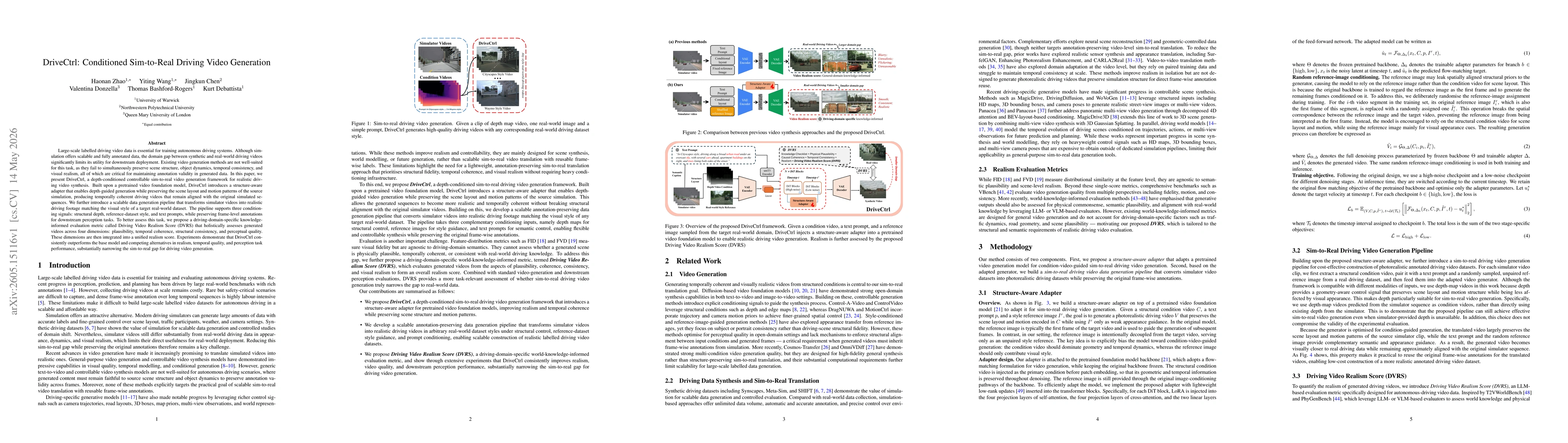 Thumbnail for DriveCtrl: Conditioned Sim-to-Real Driving Video Generation