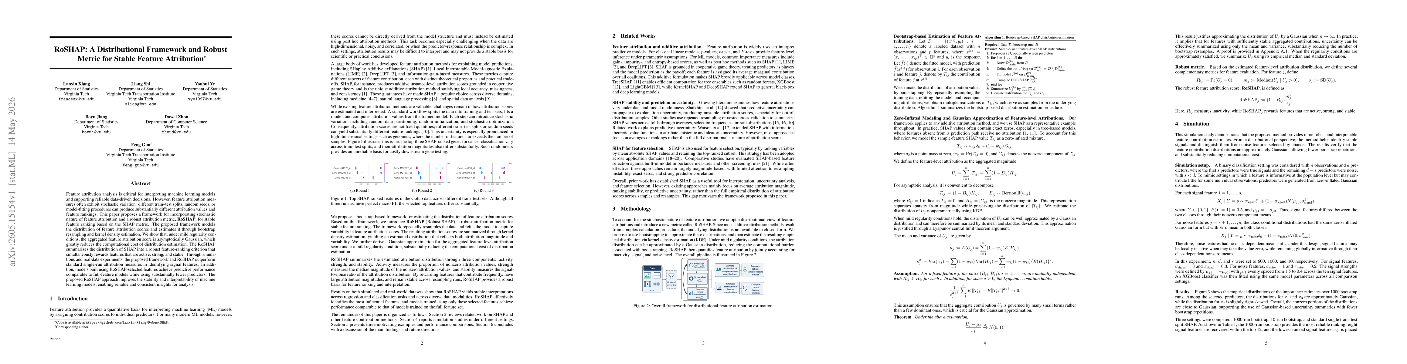 Thumbnail for RoSHAP: A Distributional Framework and Robust Metric for Stable Feature Attribution