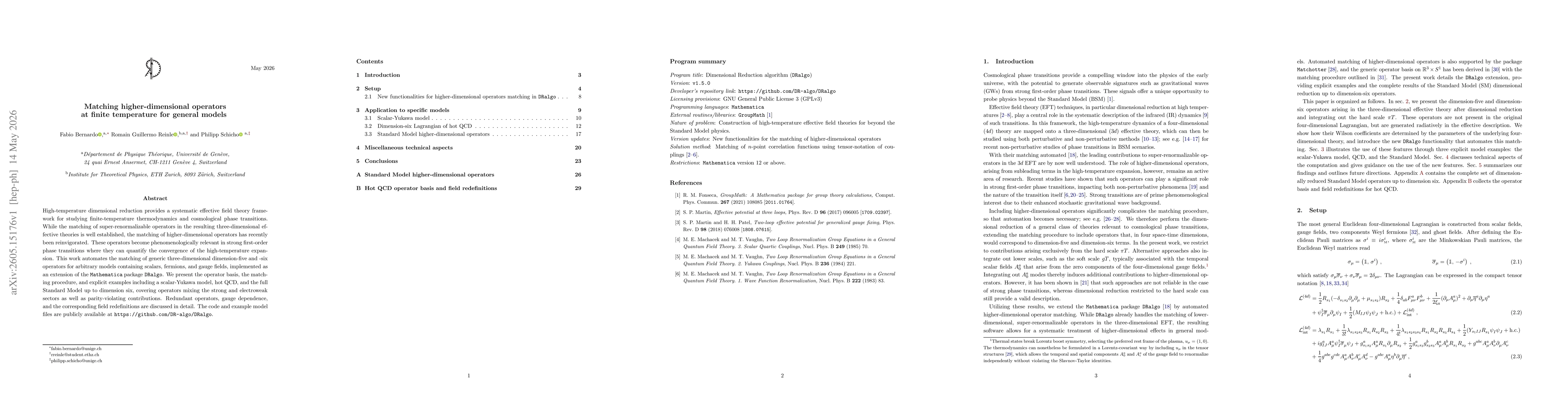 Thumbnail for Matching higher-dimensional operators at finite temperature for general models