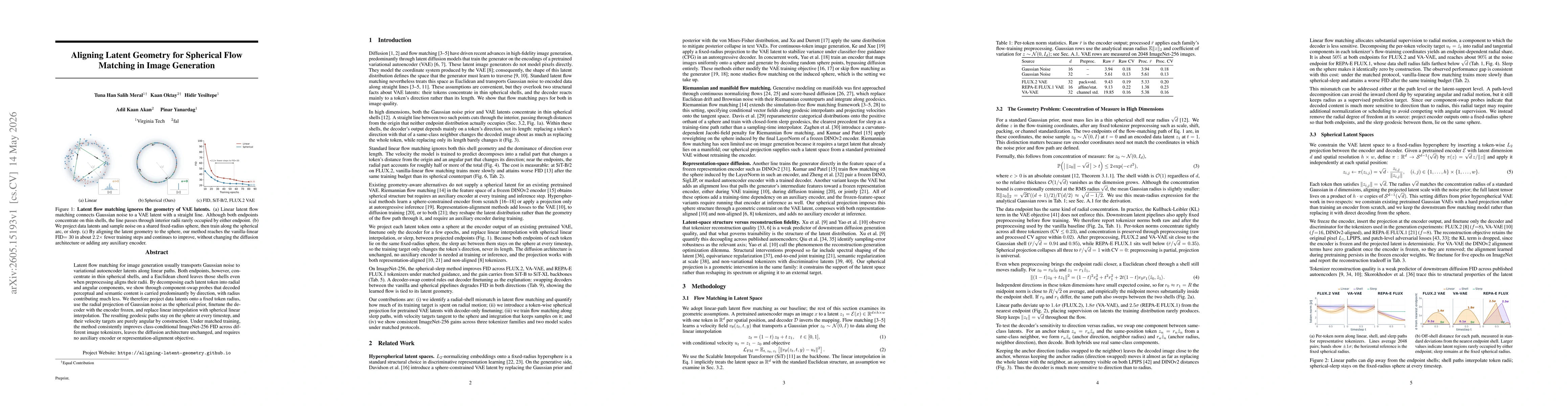 Thumbnail for Aligning Latent Geometry for Spherical Flow Matching in Image Generation