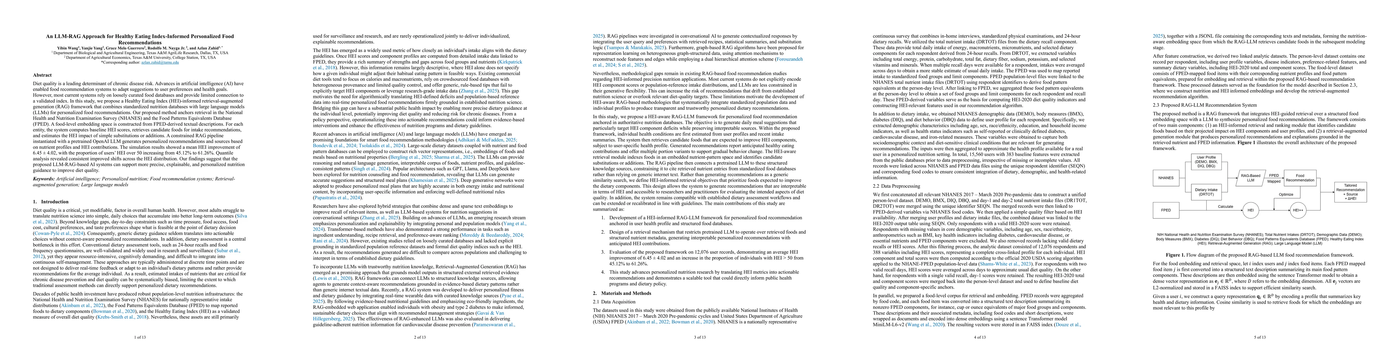 Thumbnail for An LLM-RAG Approach for Healthy Eating Index-Informed Personalized Food Recommendations