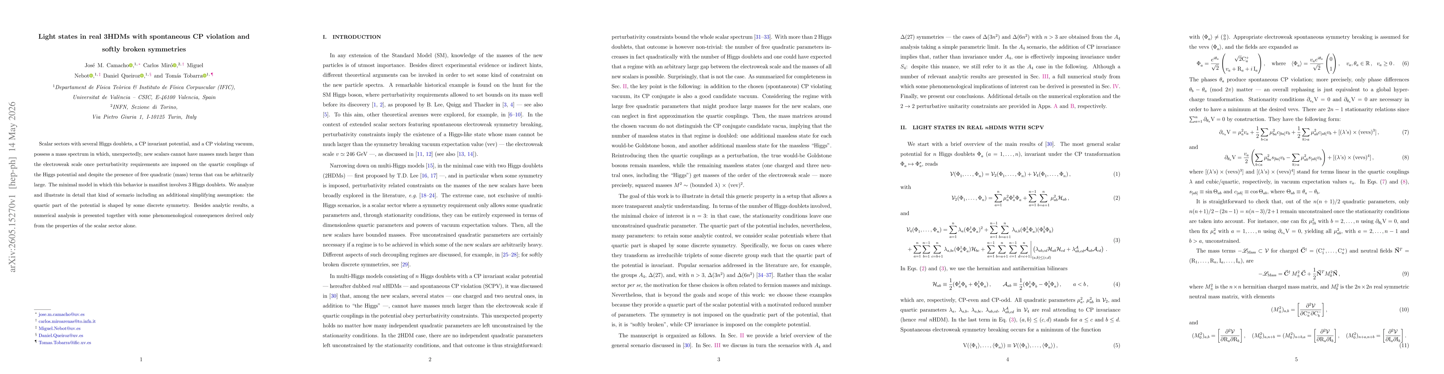 Thumbnail for Light states in real 3HDMs with spontaneous CP violation and softly broken symmetries