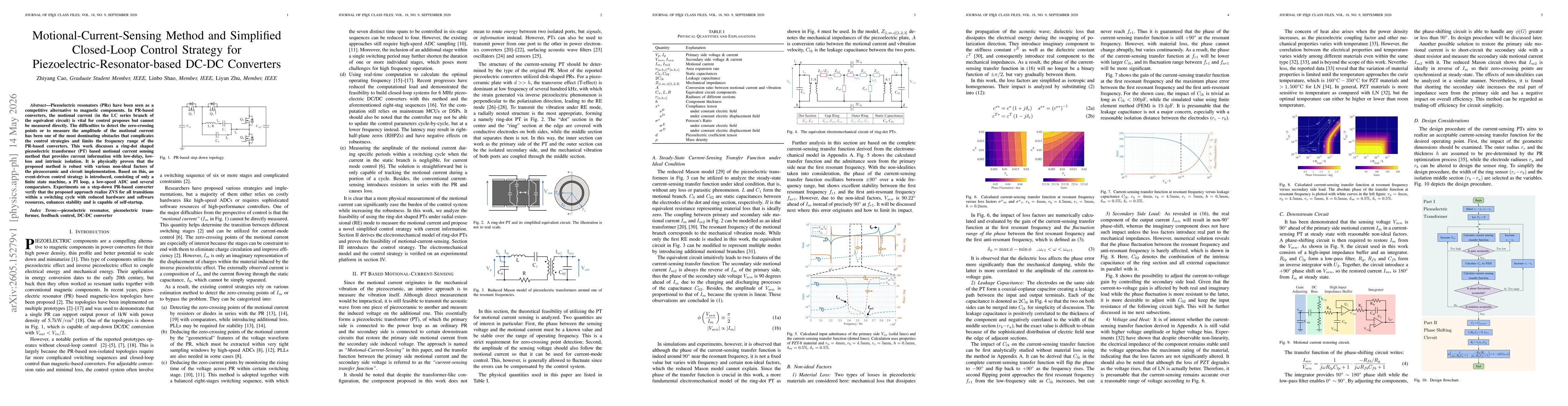 Thumbnail for Motional-Current-Sensing Method and Simplified Closed-Loop Control Strategy for Piezoelectric-Resonator-based DC-DC Converters