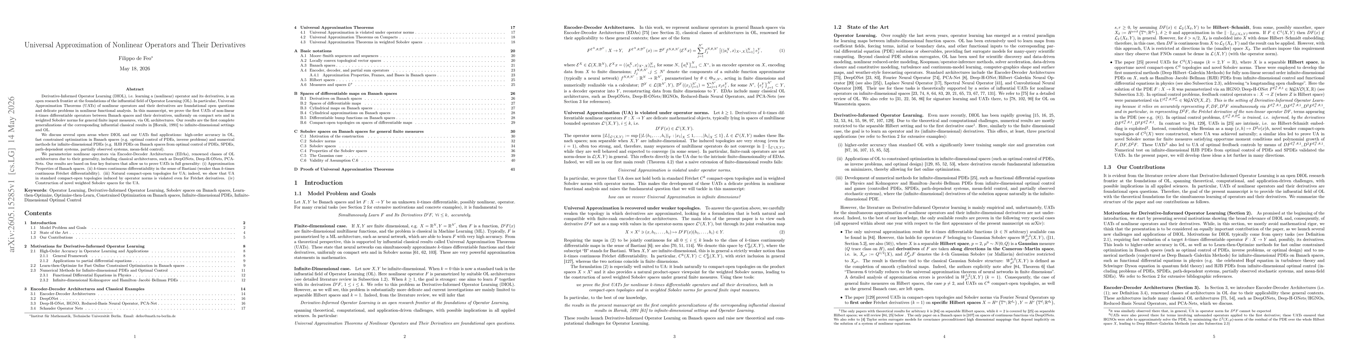 Thumbnail for Universal Approximation of Nonlinear Operators and Their Derivatives