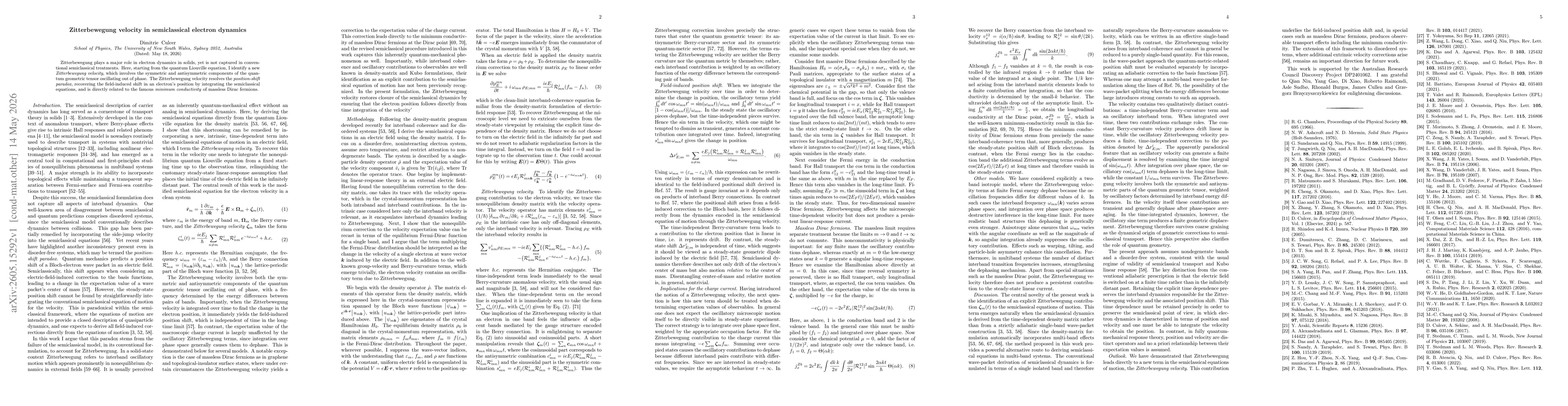 Thumbnail for Zitterbewegung velocity in semiclassical electron dynamics