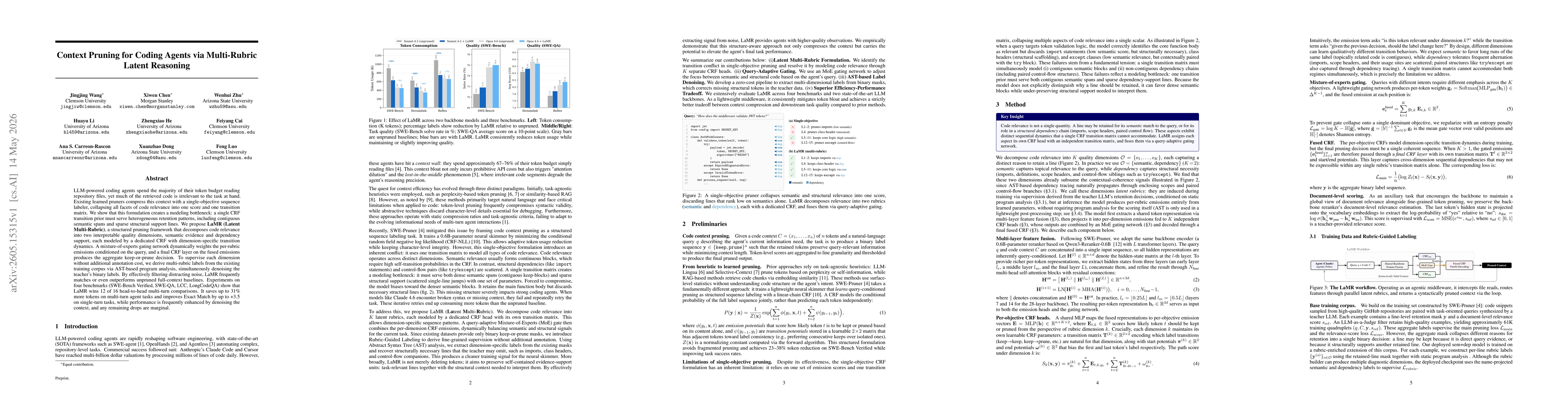 Thumbnail for Context Pruning for Coding Agents via Multi-Rubric Latent Reasoning