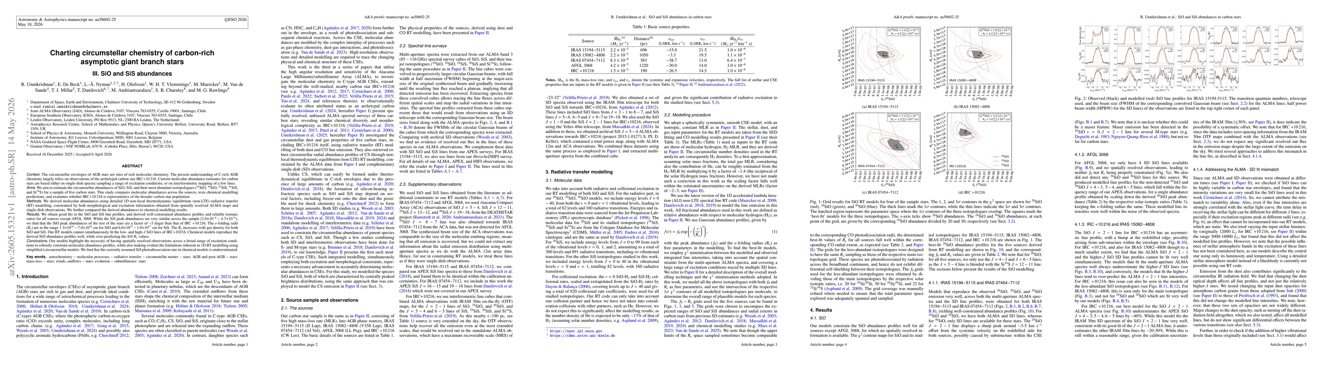 Thumbnail for Charting circumstellar chemistry of carbon-rich asymptotic giant branch stars. III. SiO and SiS abundances