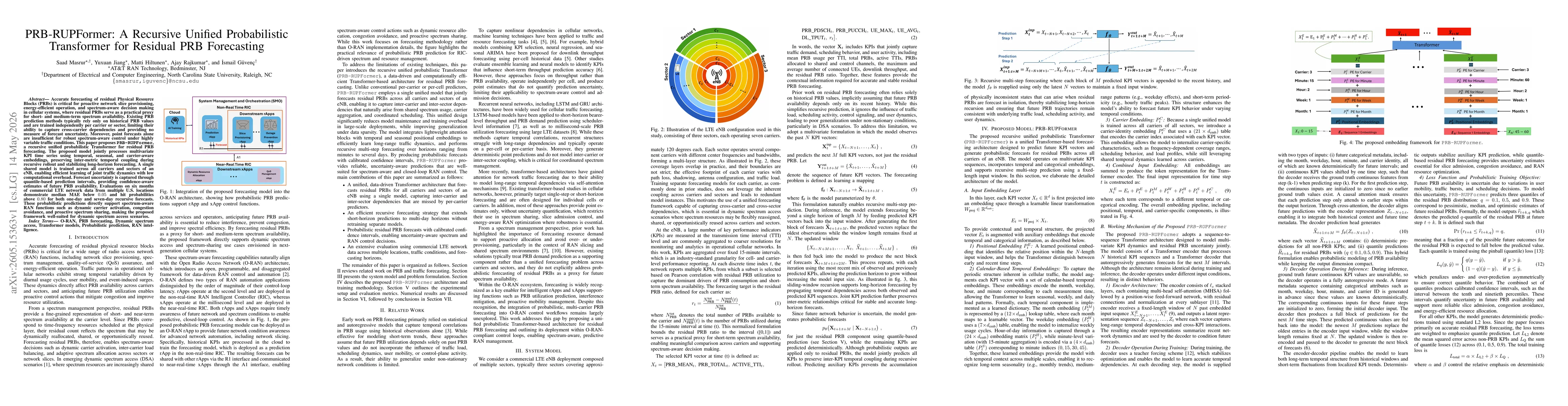 Thumbnail for PRB-RUPFormer: A Recursive Unified Probabilistic Transformer for Residual PRB Forecasting