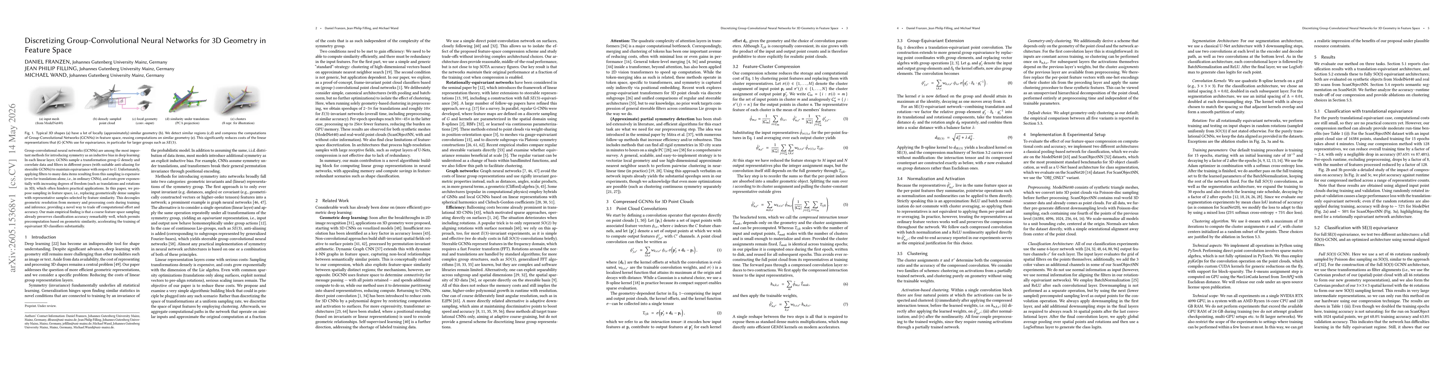 Thumbnail for Discretizing Group-Convolutional Neural Networks for 3D Geometry in Feature Space