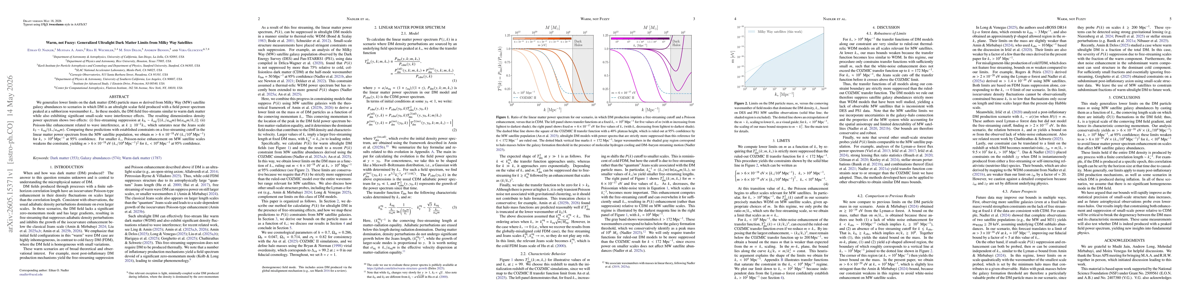 Thumbnail for Warm, not Fuzzy: Generalized Ultralight Dark Matter Limits from Milky Way Satellites