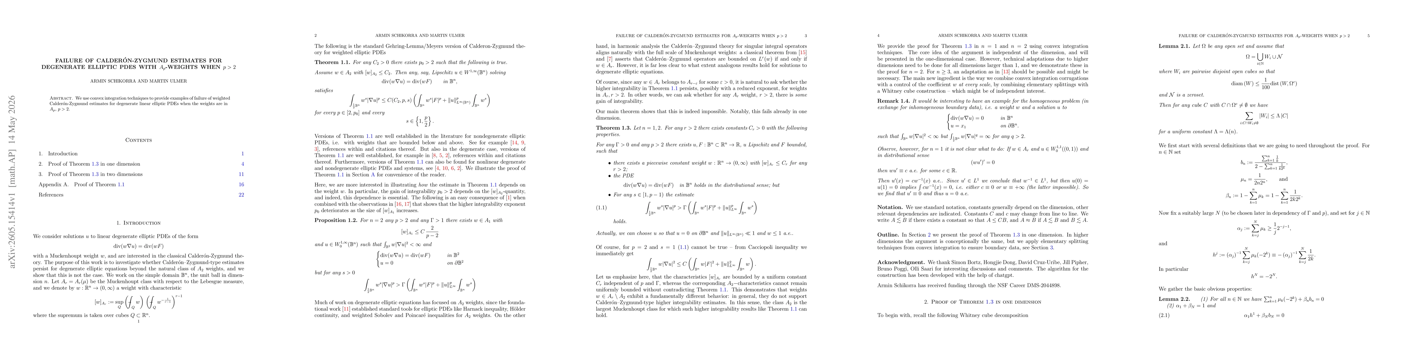 Thumbnail for Failure of Calderón-Zygmund estimates for degenerate elliptic PDEs with $A_p$-weights when $p > 2$