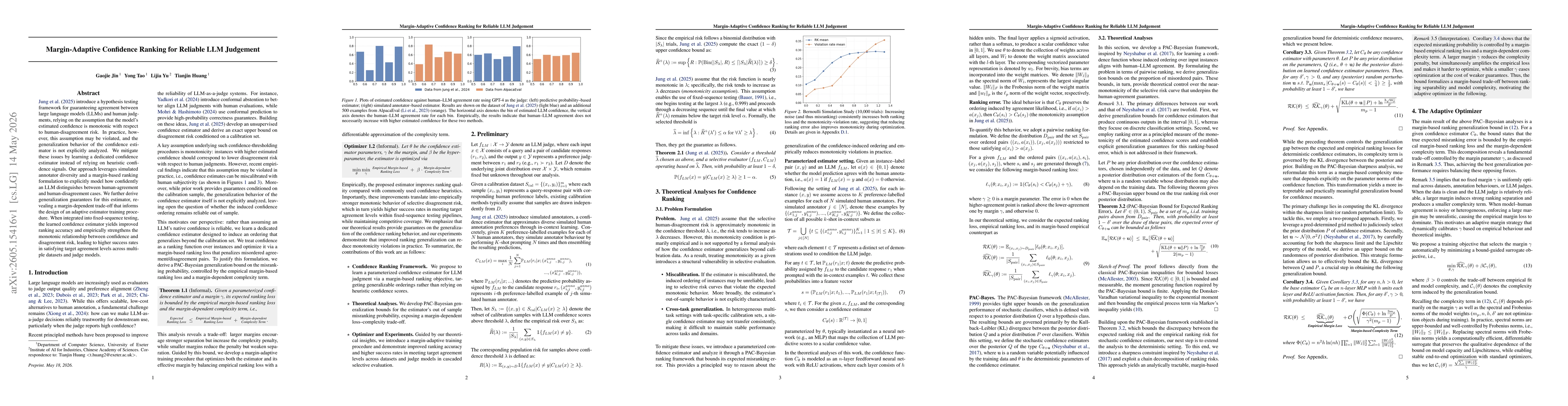 Thumbnail for Margin-Adaptive Confidence Ranking for Reliable LLM Judgement