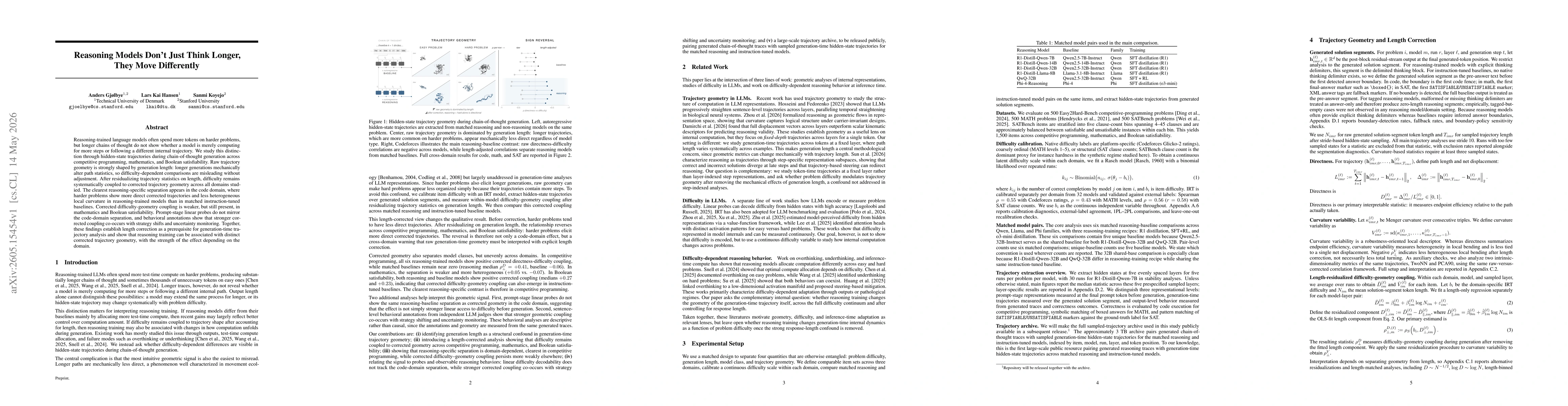 Thumbnail for Reasoning Models Don't Just Think Longer, They Move Differently