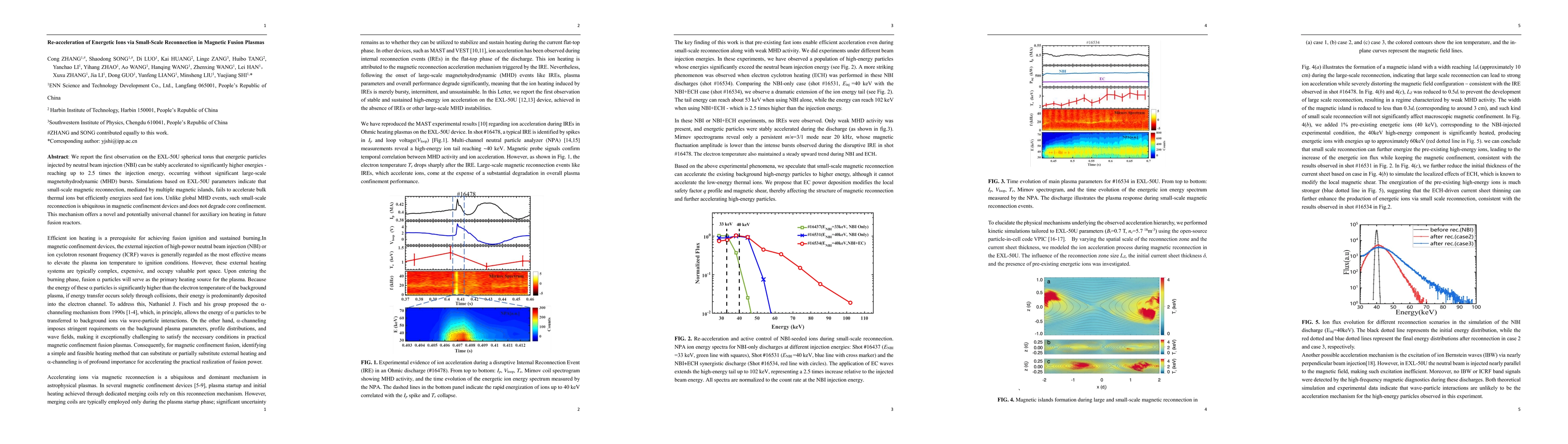 Thumbnail for Re-acceleration of Energetic Ions via Small-Scale Reconnection in Magnetic Fusion Plasmas
