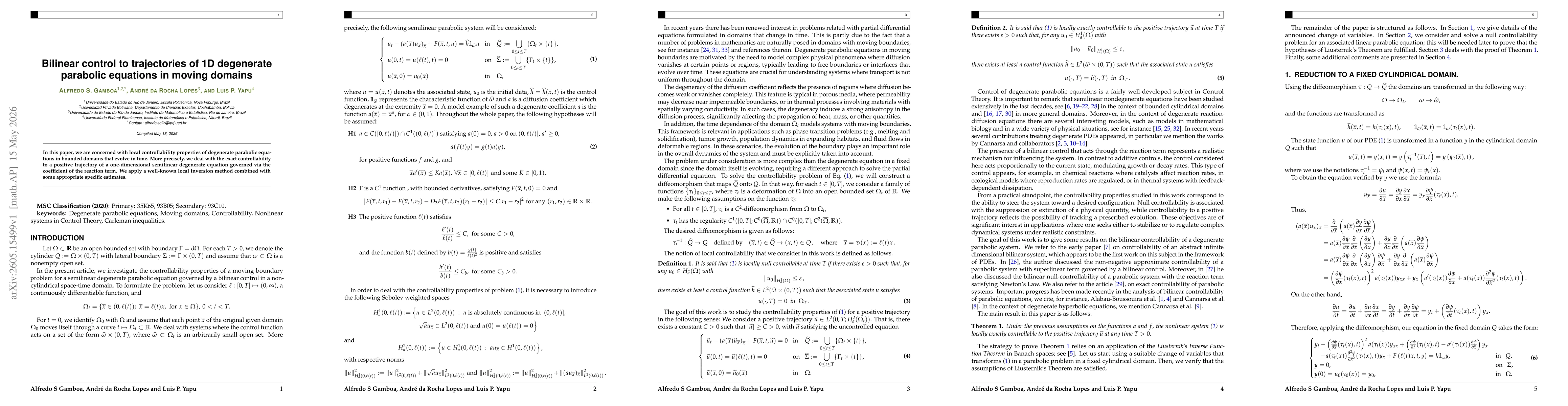 Thumbnail for Bilinear control to trajectories of 1D degenerate parabolic equations in moving domains