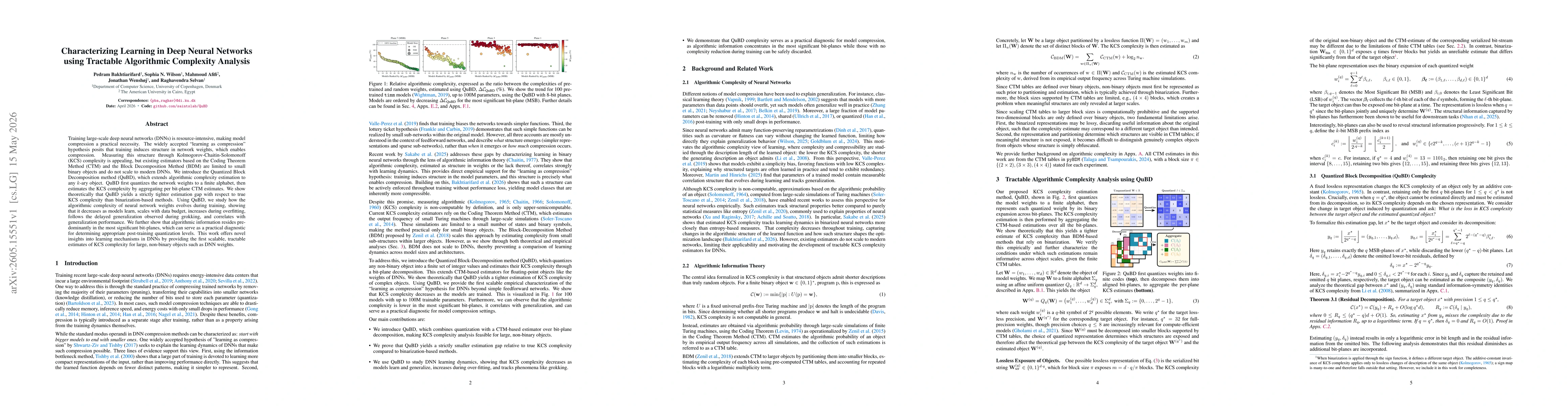 Thumbnail for Characterizing Learning in Deep Neural Networks using Tractable Algorithmic Complexity Analysis