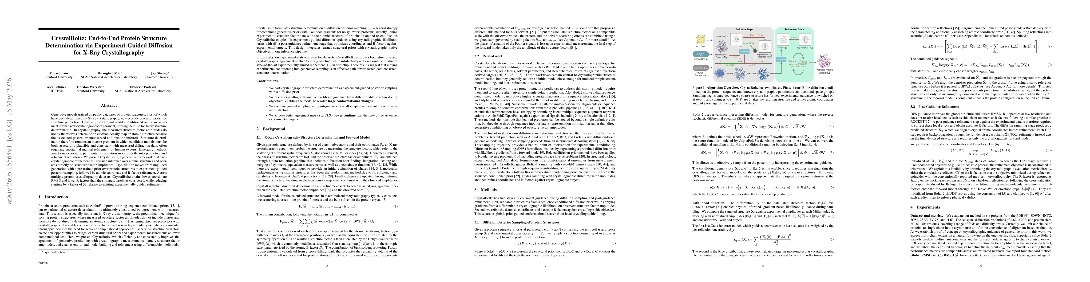 Thumbnail for CrystalBoltz: End-to-End Protein Structure Determination via Experiment-Guided Diffusion for X-Ray Crystallography