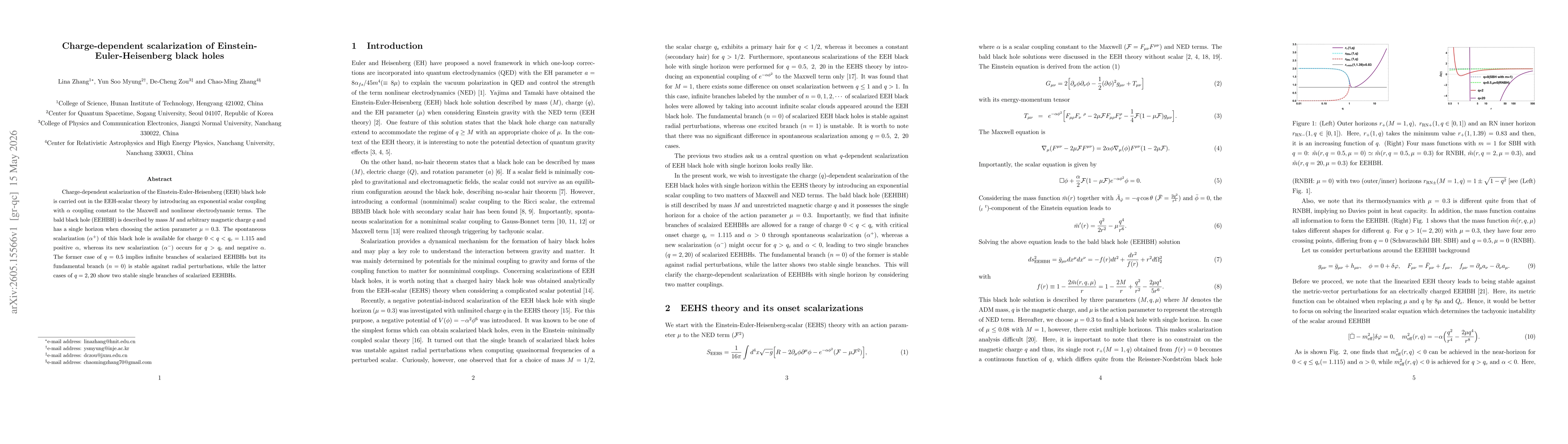 Thumbnail for Charge-dependent scalarization of Einstein- Euler-Heisenberg black holes