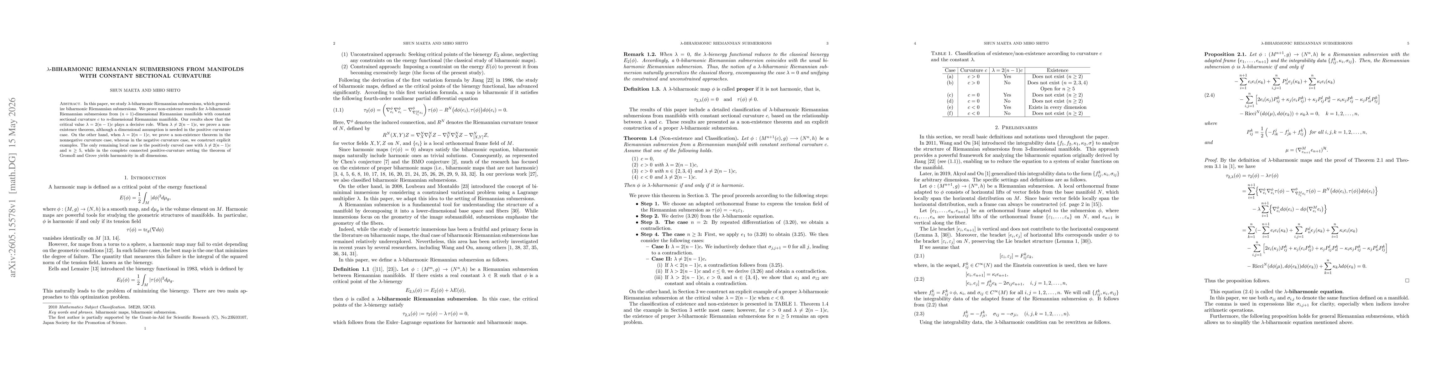 Thumbnail for λ-biharmonic Riemannian submersions from manifolds with constant sectional curvature