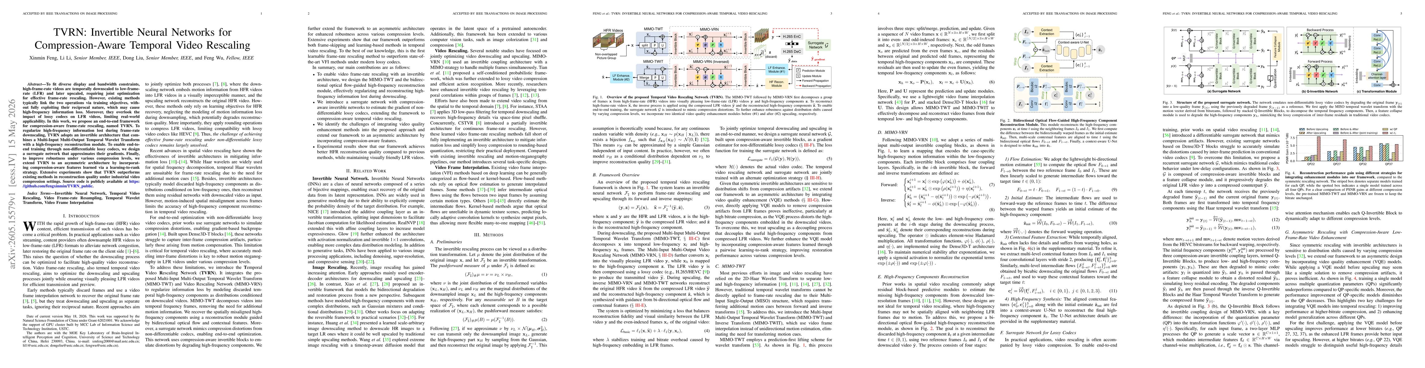 Thumbnail for TVRN: Invertible Neural Networks for Compression-Aware Temporal Video Rescaling