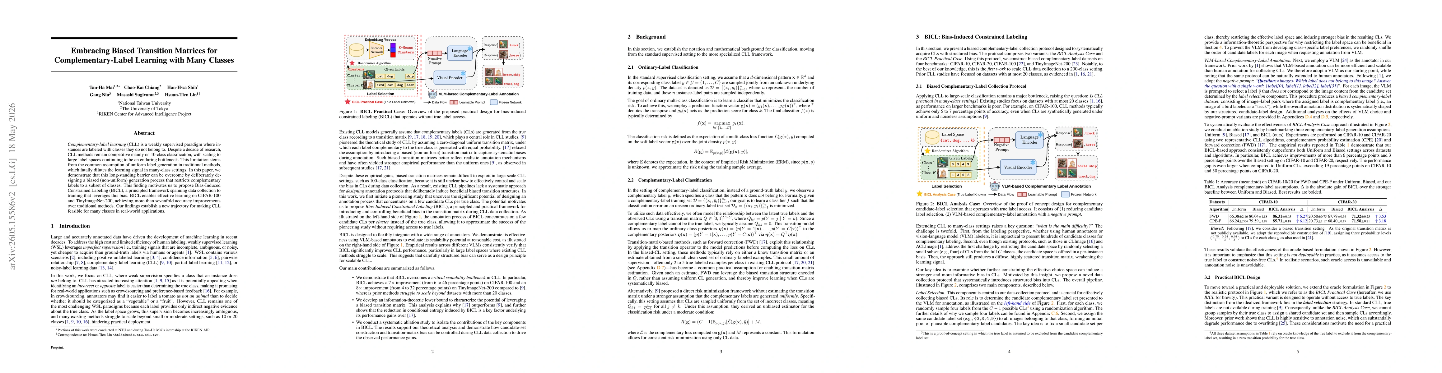 Thumbnail for Embracing Biased Transition Matrices for Complementary-Label Learning with Many Classes