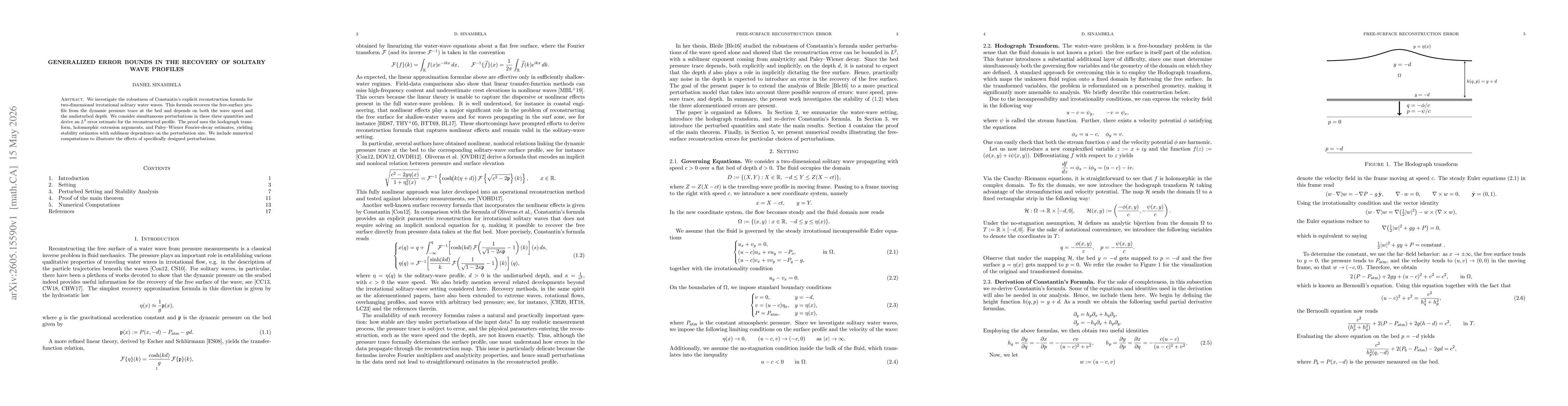 Thumbnail for Generalized Error Bounds in the Recovery of Solitary Wave Profiles