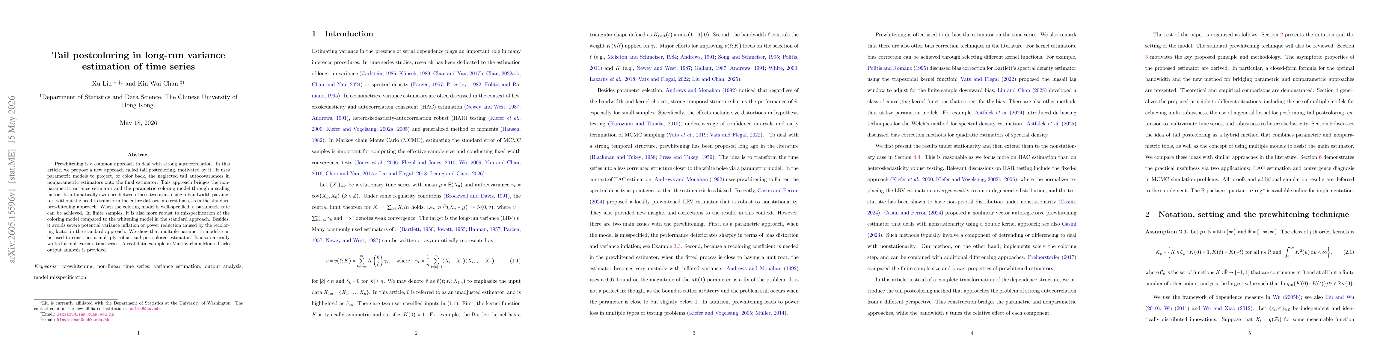 Thumbnail for Tail postcoloring in long-run variance estimation of time series