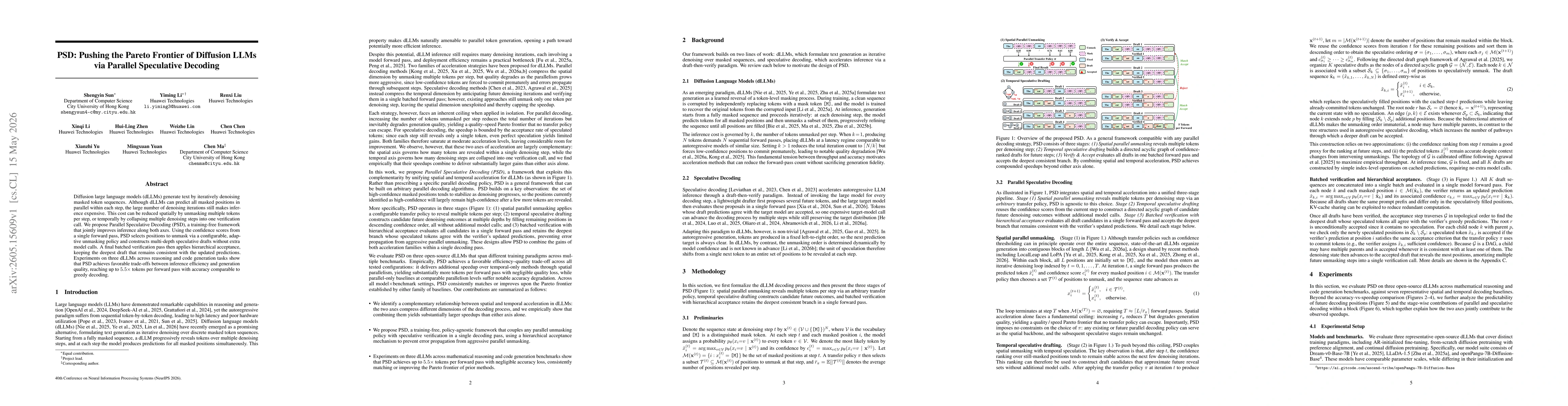 Thumbnail for PSD: Pushing the Pareto Frontier of Diffusion LLMs via Parallel Speculative Decoding