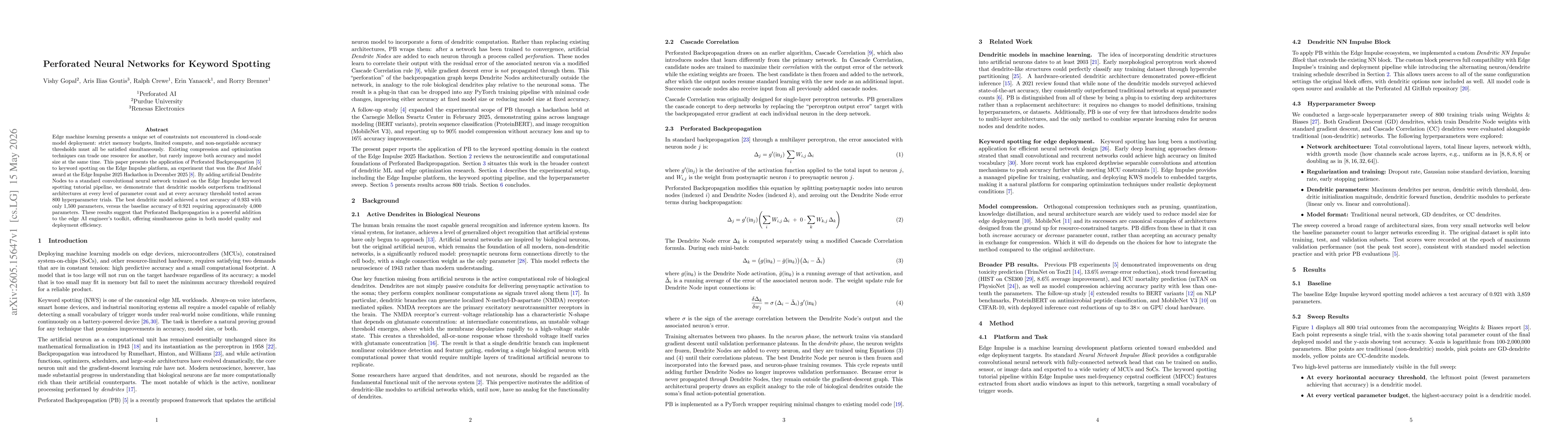 Thumbnail for Perforated Neural Networks for Keyword Spotting
