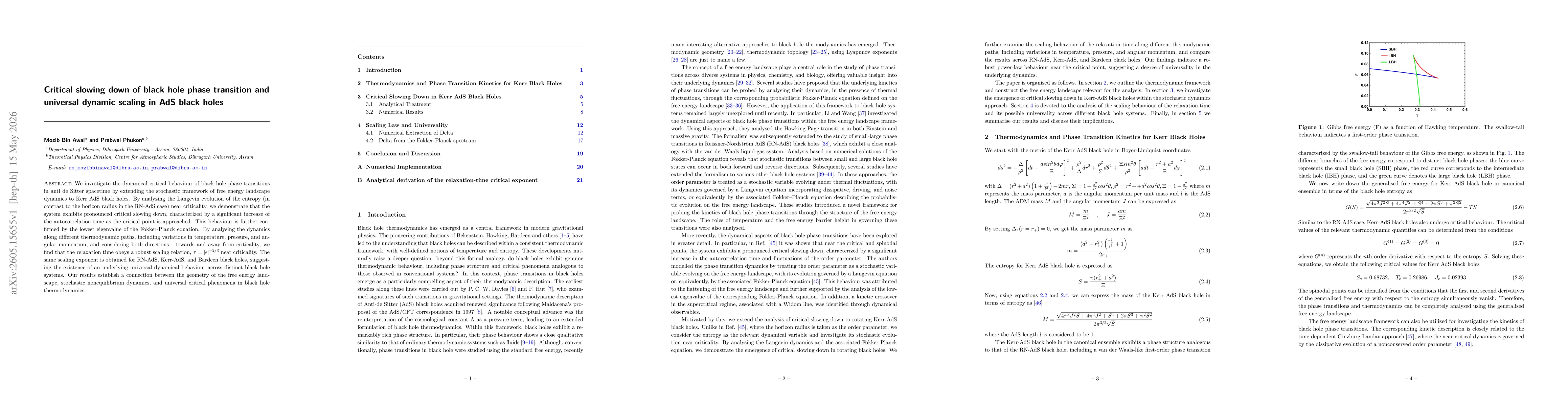 Thumbnail for Critical slowing down of black hole phase transition and universal dynamic scaling in AdS black holes