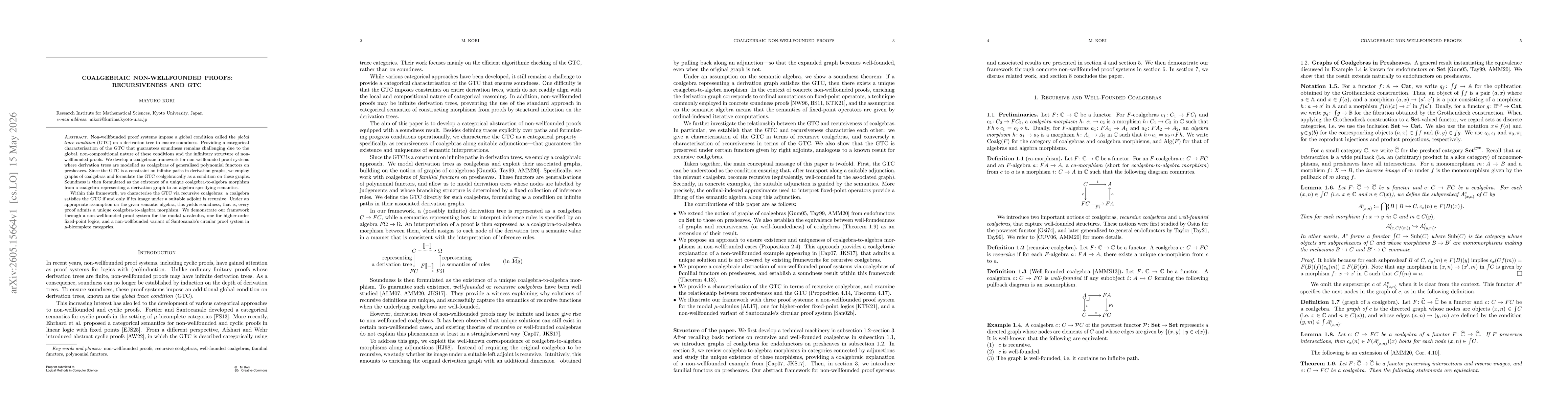Thumbnail for Coalgebraic Non-Wellfounded Proofs: Recursiveness and GTC