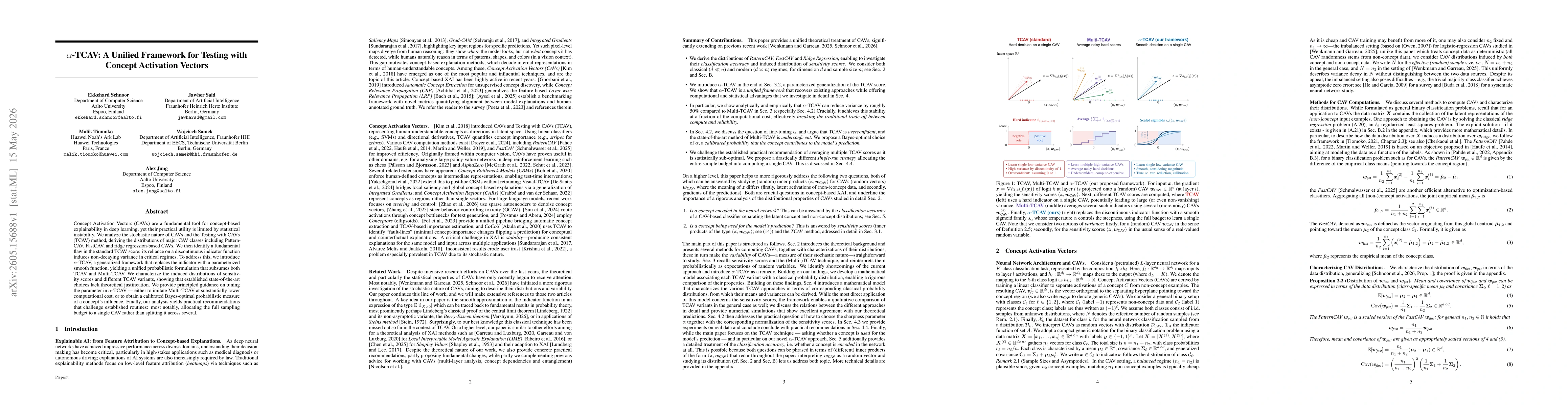 Thumbnail for $α$-TCAV: A Unified Framework for Testing with Concept Activation Vectors