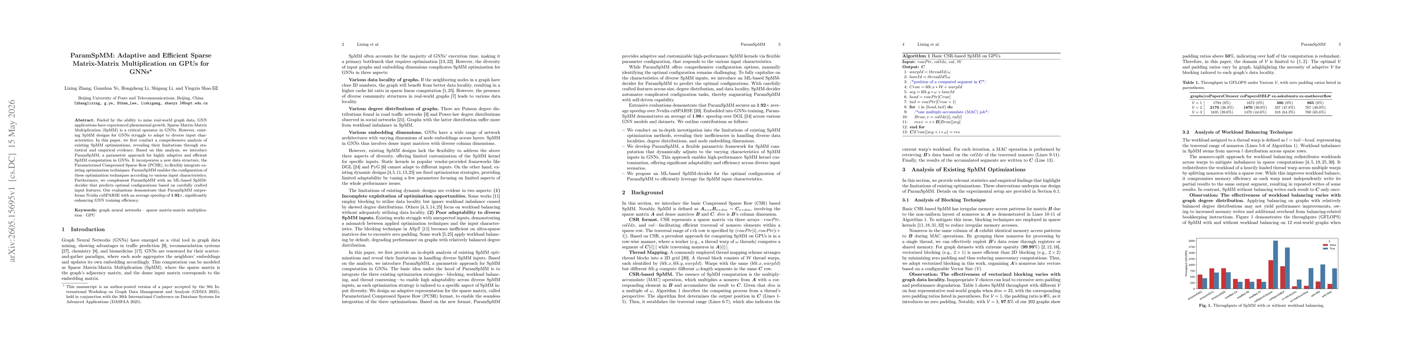 Thumbnail for ParamSpMM: Adaptive and Efficient Sparse Matrix-Matrix Multiplication on GPUs for GNNs
