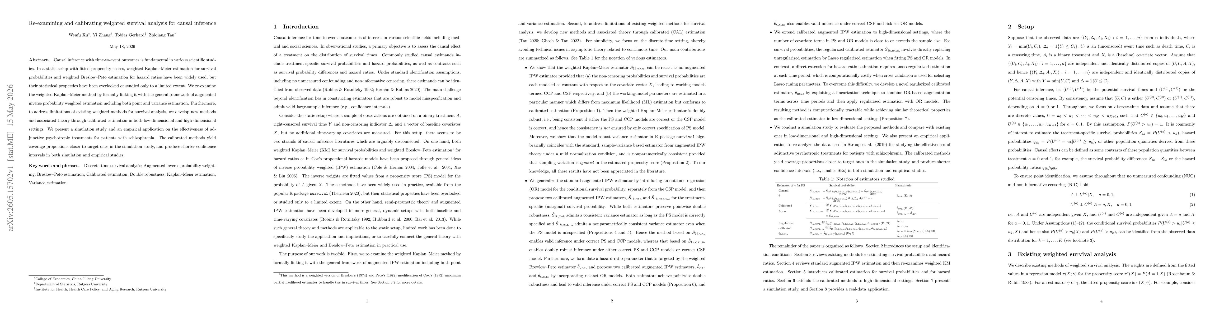 Thumbnail for Re-examining and calibrating weighted survival analysis for causal inference