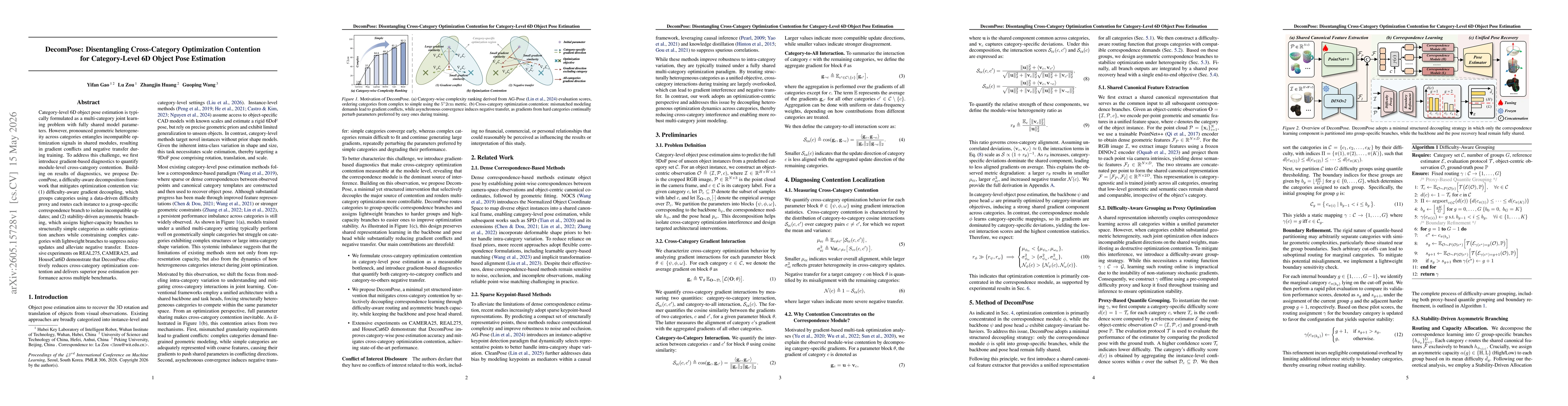 Thumbnail for DecomPose: Disentangling Cross-Category Optimization Contention for Category-Level 6D Object Pose Estimation