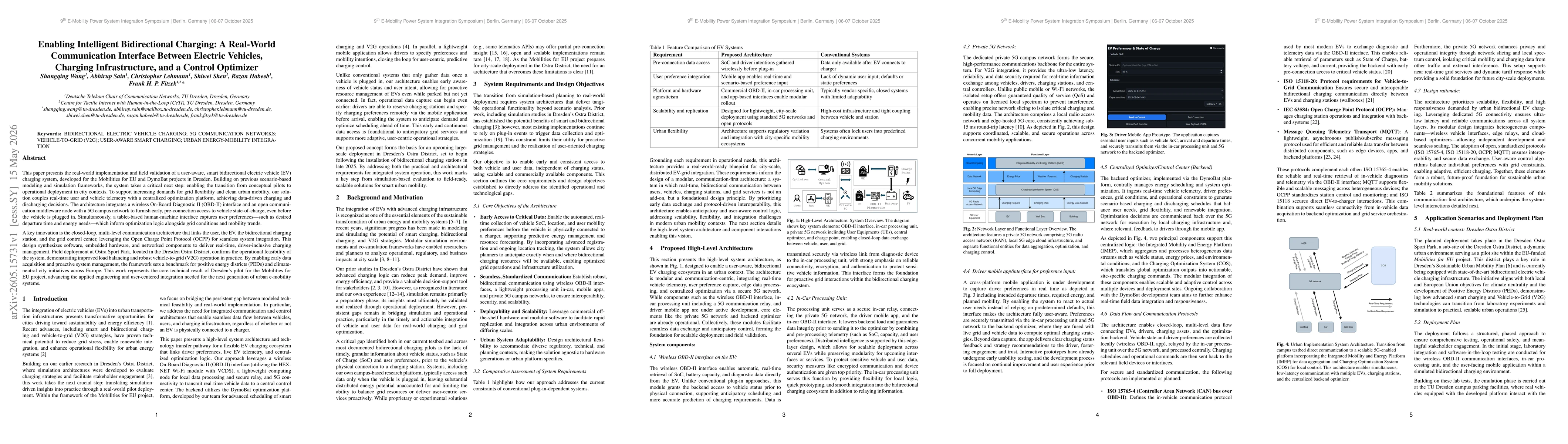 Thumbnail for Enabling Intelligent Bidirectional Charging: A Real-World Communication Interface Between Electric Vehicles, Charging Infrastructure, and a Control Optimizer
