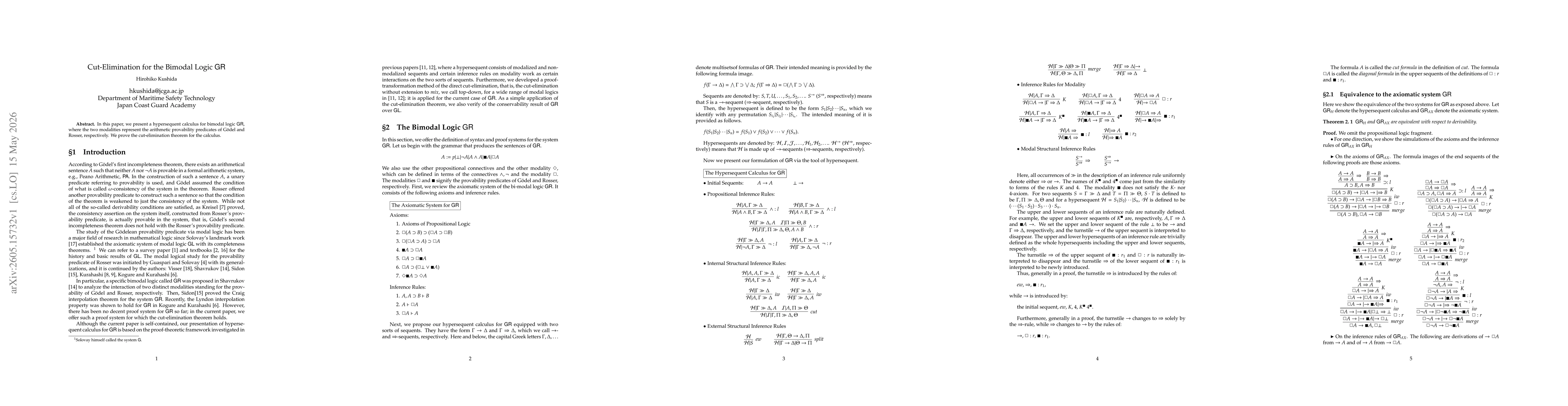 Thumbnail for Cut-Elimination for the Bimodal Logic GR