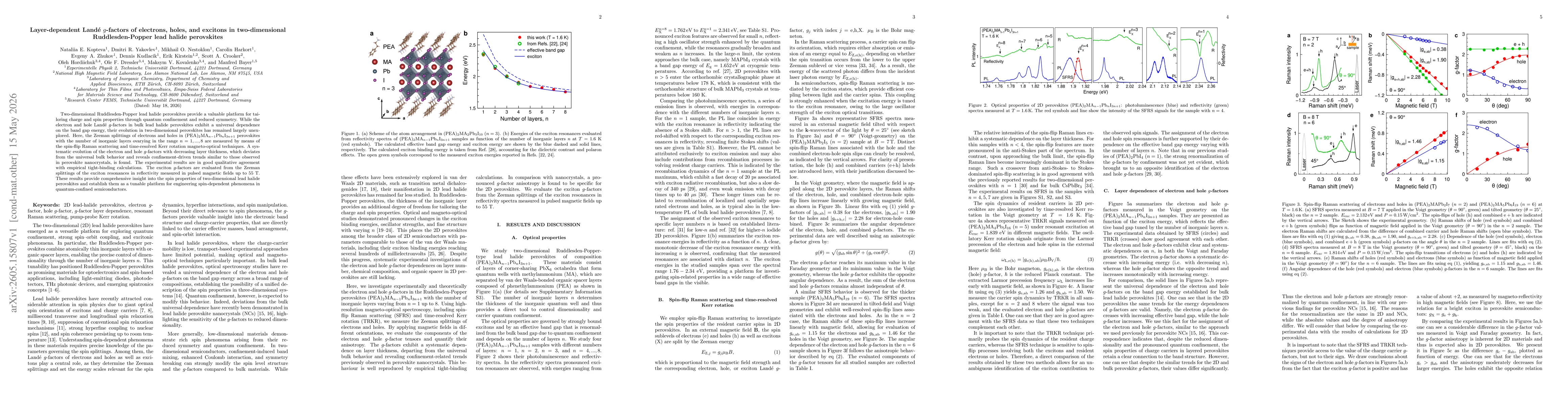 Thumbnail for Layer-dependent Landé $g$-factors of electrons, holes, and excitons in two-dimensional Ruddlesden-Popper lead halide perovskites