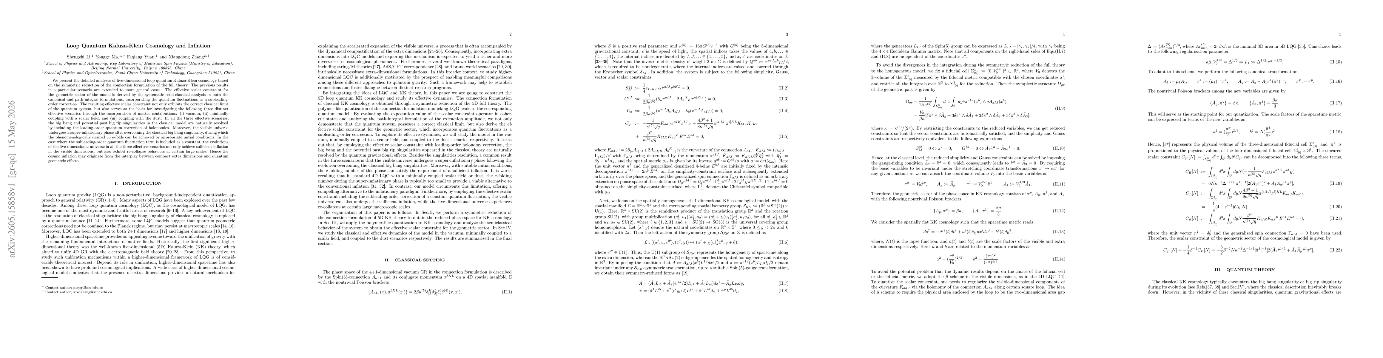 Thumbnail for Loop Quantum Kaluza-Klein Cosmology and Inflation