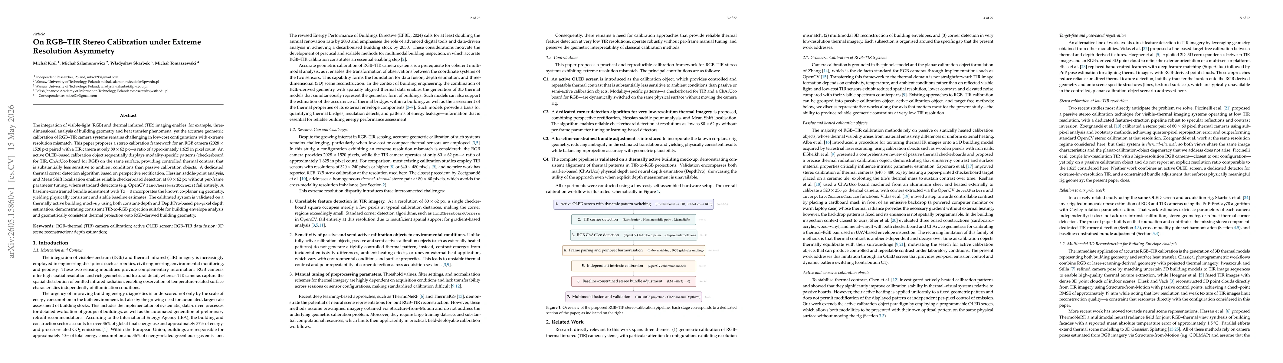 Thumbnail for On RGB-TIR Stereo Calibration under Extreme Resolution Asymmetry