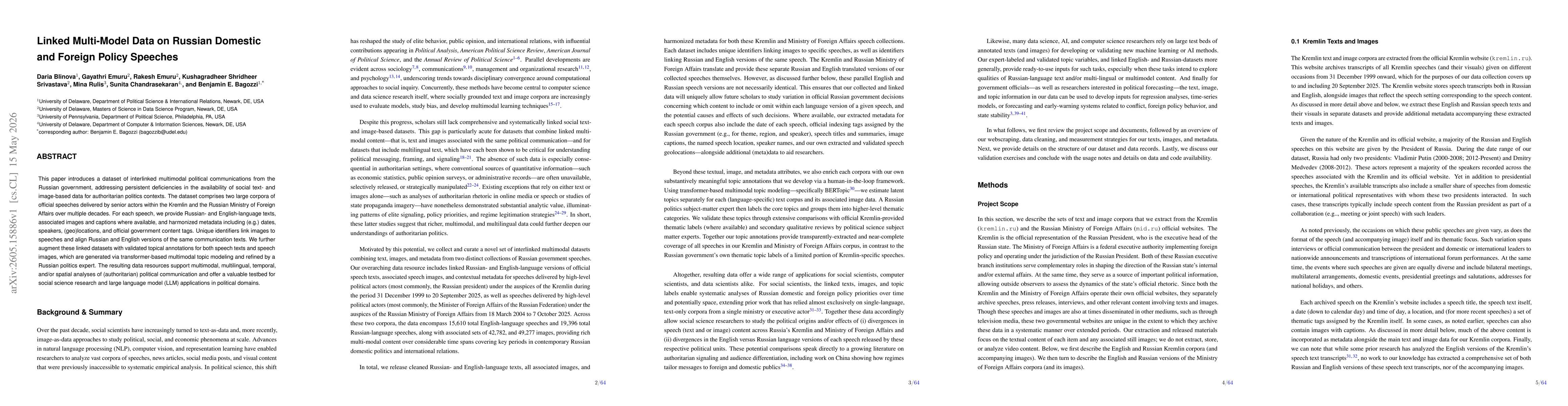 Thumbnail for Linked Multi-Model Data on Russian Domestic and Foreign Policy Speeches