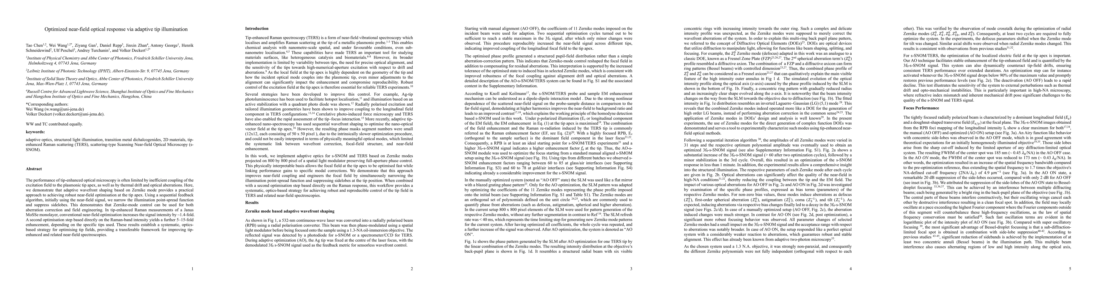 Thumbnail for Optimized near-field optical response via adaptive tip illumination