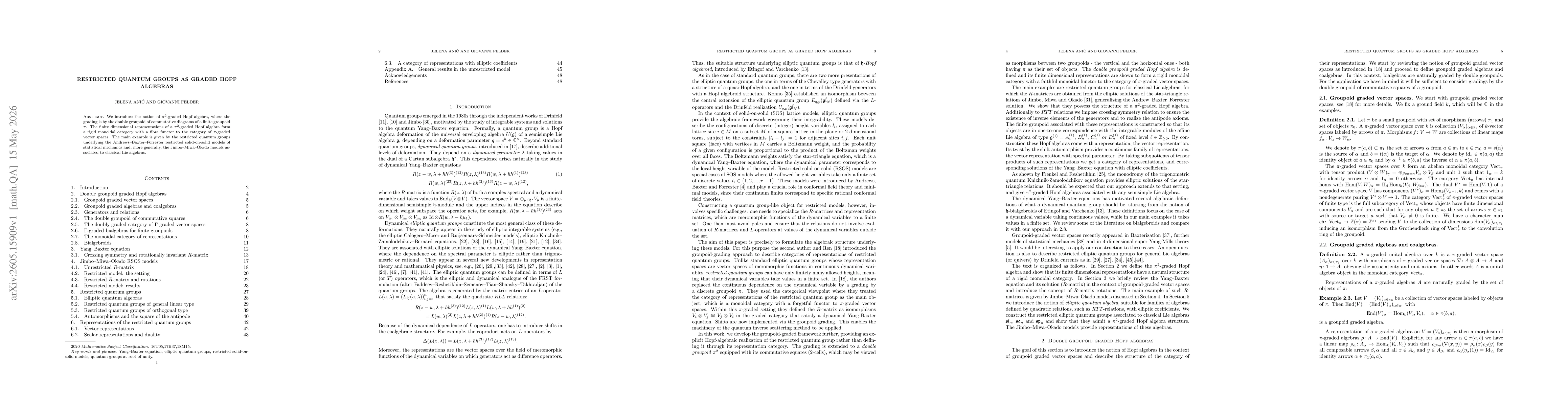 Thumbnail for Restricted quantum groups as graded Hopf algebras