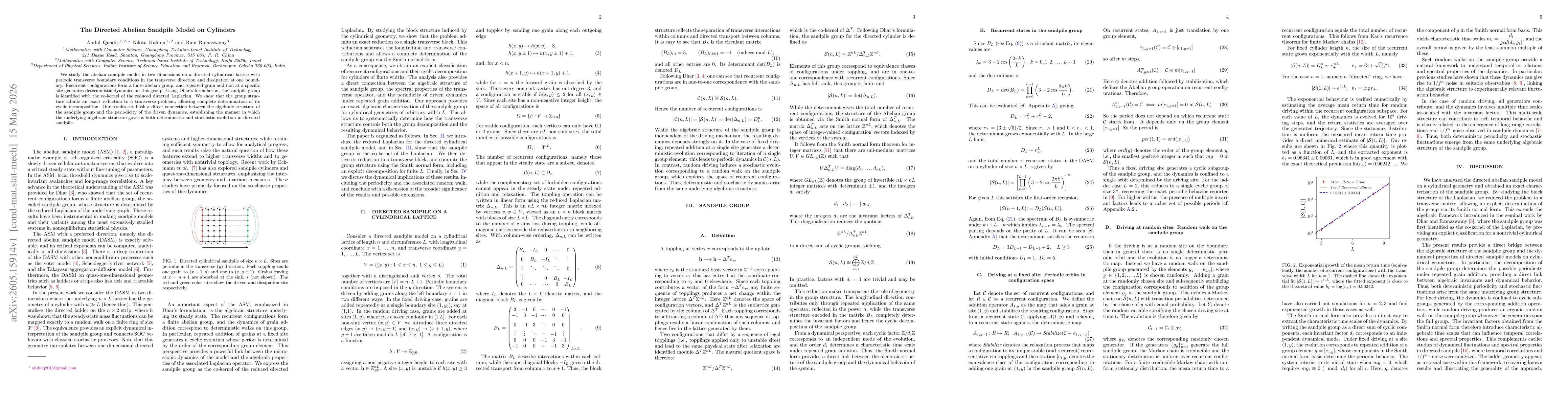 Thumbnail for The Directed Abelian Sandpile Model on Cylinders