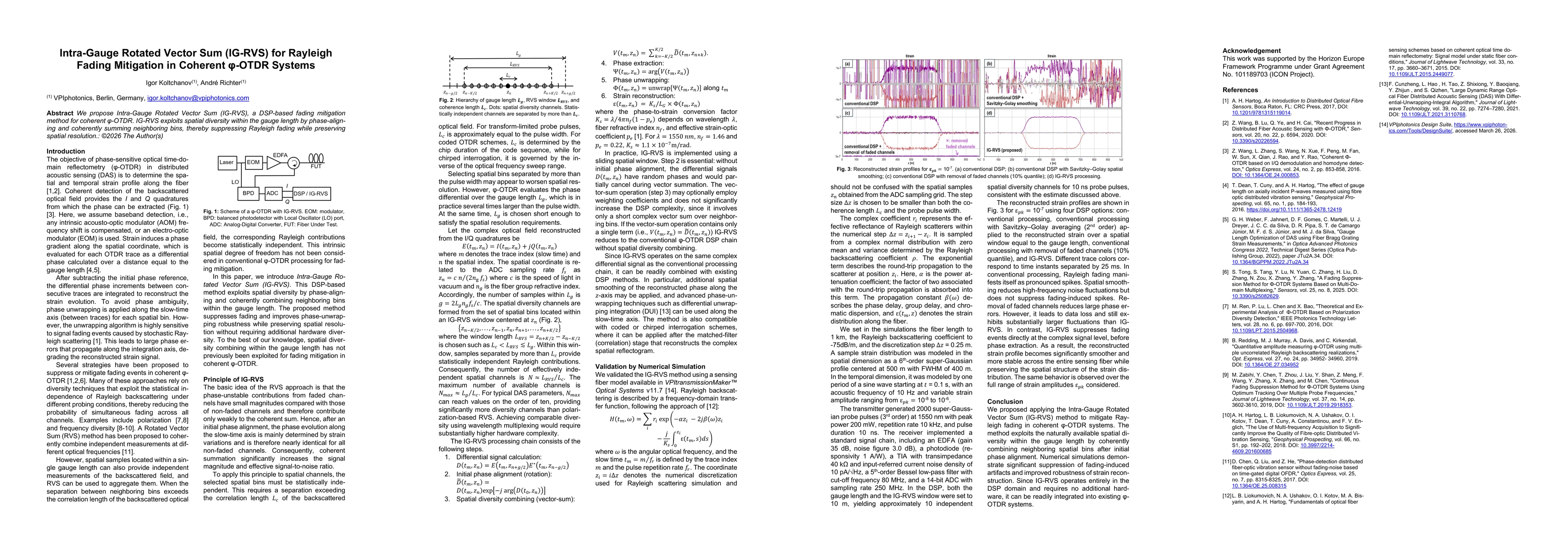 Thumbnail for Intra-Gauge Rotated Vector Sum (IG-RVS) for Rayleigh Fading Mitigation in Coherent φ-OTDR Systems
